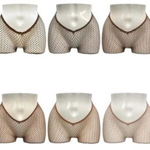 Set of 6 V-cut carnival and rave Fishnets